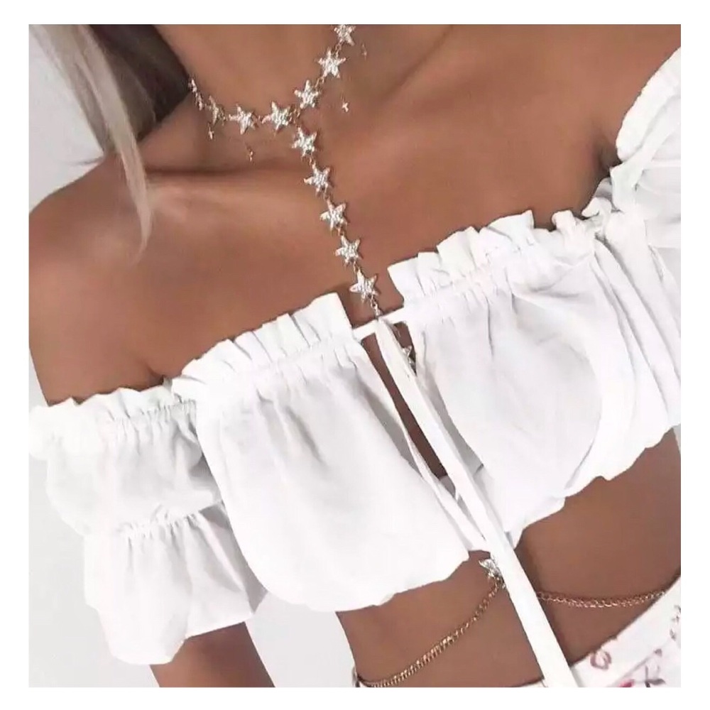 “Amber” Crop Top // White